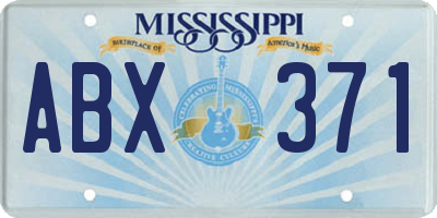 MS license plate ABX371