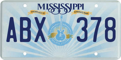 MS license plate ABX378