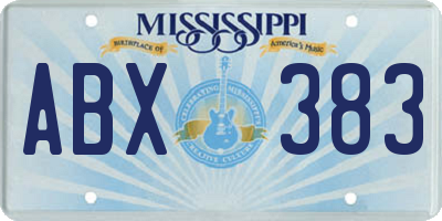 MS license plate ABX383