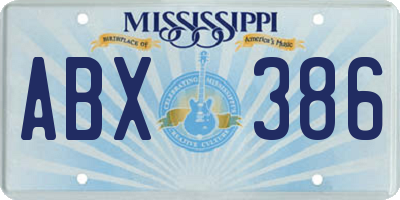 MS license plate ABX386