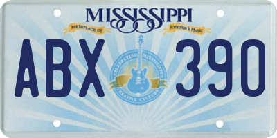 MS license plate ABX390