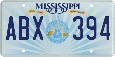 MS license plate ABX394