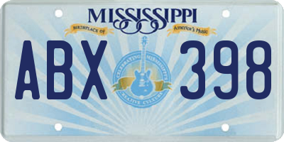 MS license plate ABX398