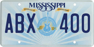 MS license plate ABX400