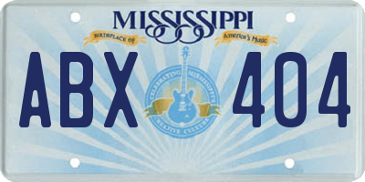 MS license plate ABX404