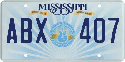 MS license plate ABX407