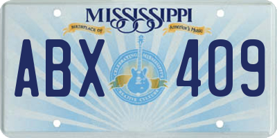 MS license plate ABX409