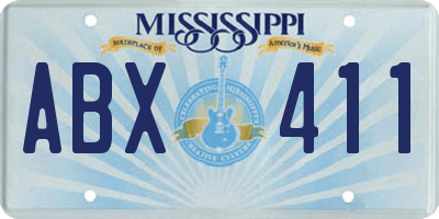 MS license plate ABX411