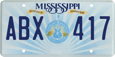 MS license plate ABX417