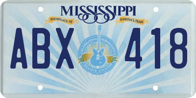 MS license plate ABX418
