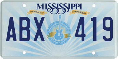 MS license plate ABX419