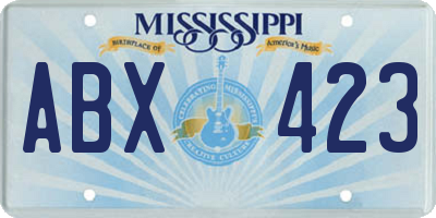 MS license plate ABX423