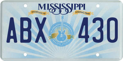 MS license plate ABX430