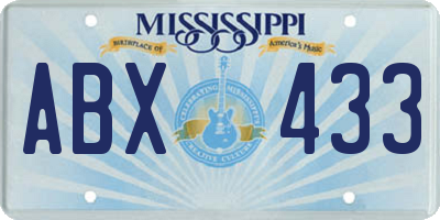 MS license plate ABX433