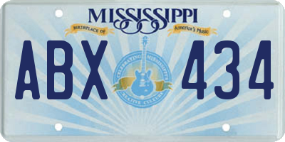 MS license plate ABX434