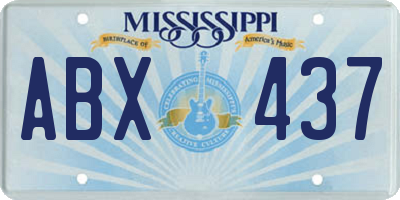 MS license plate ABX437