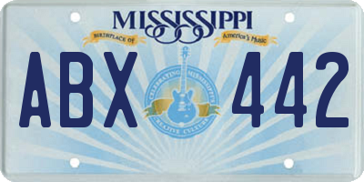 MS license plate ABX442