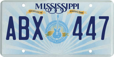 MS license plate ABX447