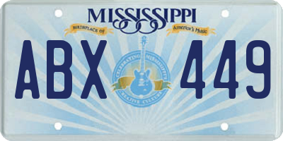 MS license plate ABX449