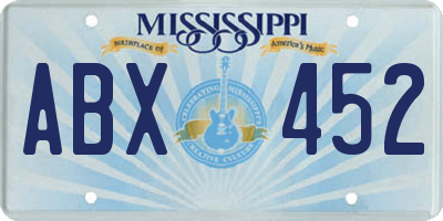 MS license plate ABX452