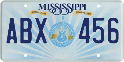 MS license plate ABX456