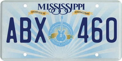 MS license plate ABX460