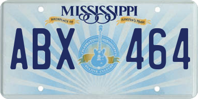 MS license plate ABX464
