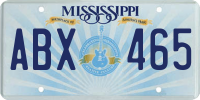 MS license plate ABX465