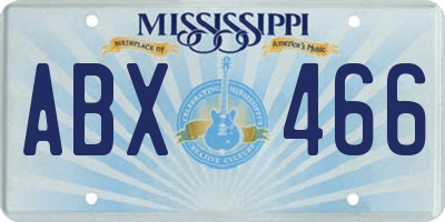 MS license plate ABX466