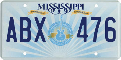 MS license plate ABX476