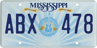 MS license plate ABX478