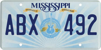 MS license plate ABX492