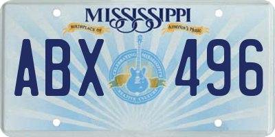 MS license plate ABX496