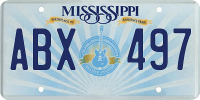 MS license plate ABX497