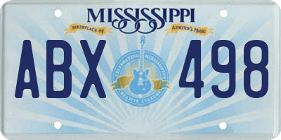 MS license plate ABX498