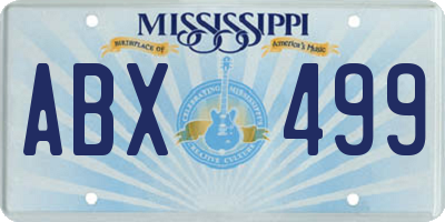 MS license plate ABX499