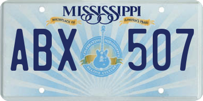 MS license plate ABX507