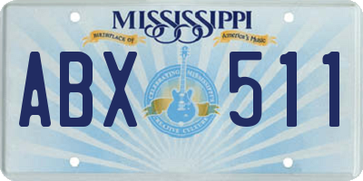 MS license plate ABX511