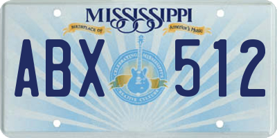 MS license plate ABX512