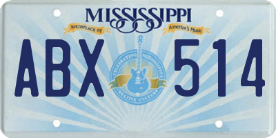 MS license plate ABX514