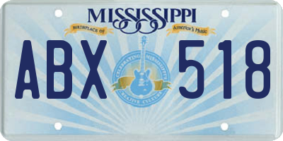 MS license plate ABX518