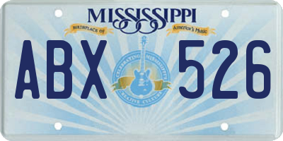 MS license plate ABX526