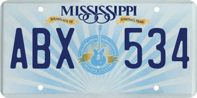 MS license plate ABX534