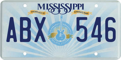MS license plate ABX546