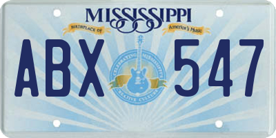 MS license plate ABX547