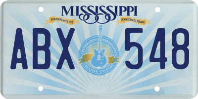 MS license plate ABX548