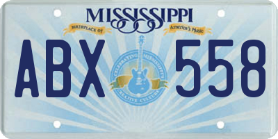 MS license plate ABX558