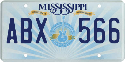 MS license plate ABX566