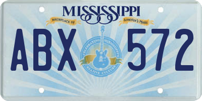 MS license plate ABX572