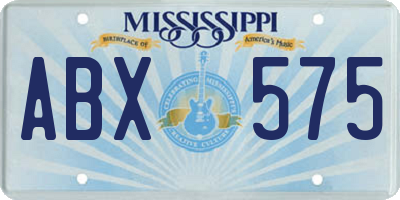MS license plate ABX575